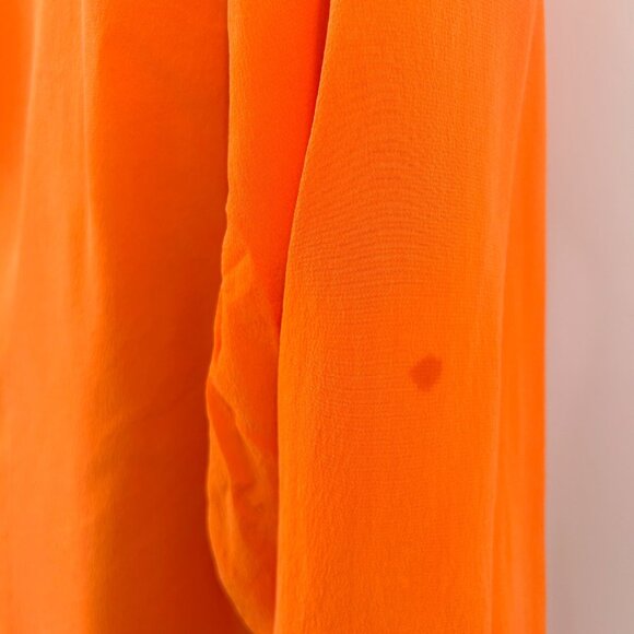 Vintage Restless Clothiers 100% Silk Washable Orange Draped Front Blazer Jacket - Picture 6 of 7